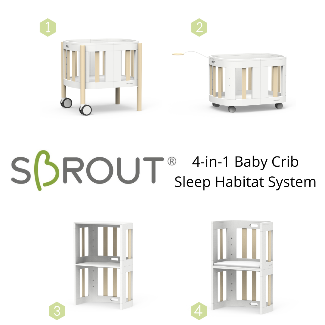 SBROUT® 4-in-1 Multifunctional Baby Crib Bundle